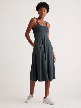 Quince flowknit fit flare dress